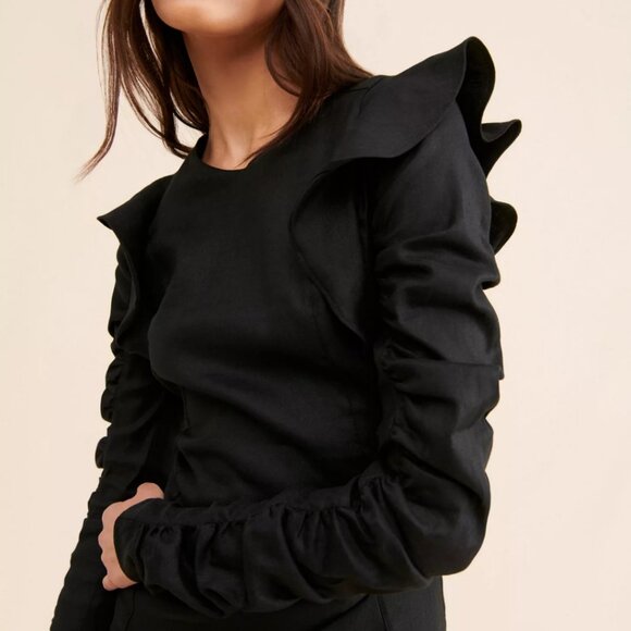 Audette Eclipse Mini Dress in Black - Picture 2 of 9